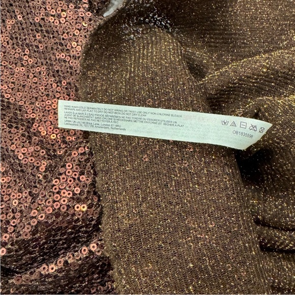 NWOT FREE PEOPLE Intimately Long Sleeve Brown Sequin Bling
Dance Party Top Large - Picture 10 of 11